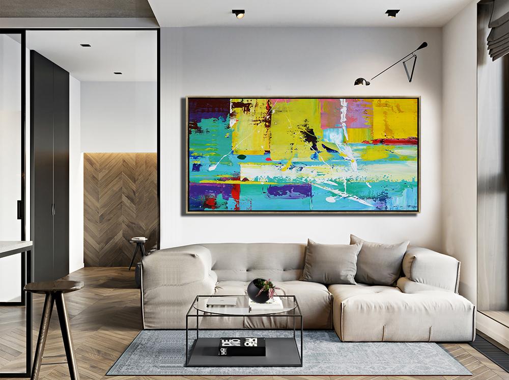 Panoramic Palette Knife Contemporary Art #L3D - Click Image to Close